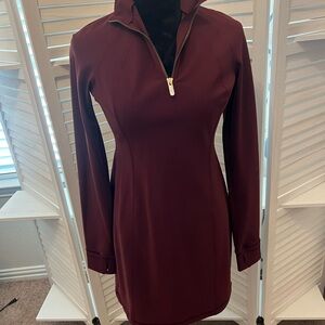 Lululemon Athletica Maroon Long Sleeve Dress